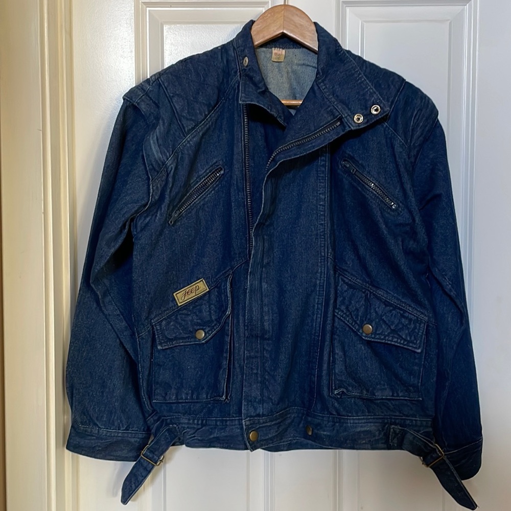 Sz 46 Jeep Fashion jean jacket with zippered removable sleeves